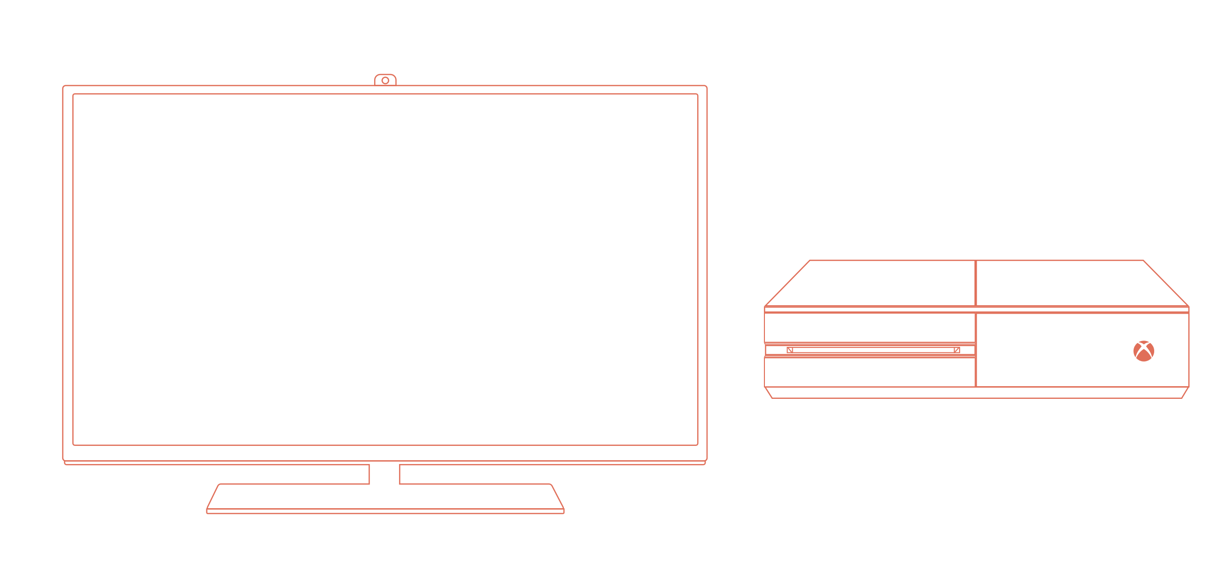 A line diagram depicting common games consoles